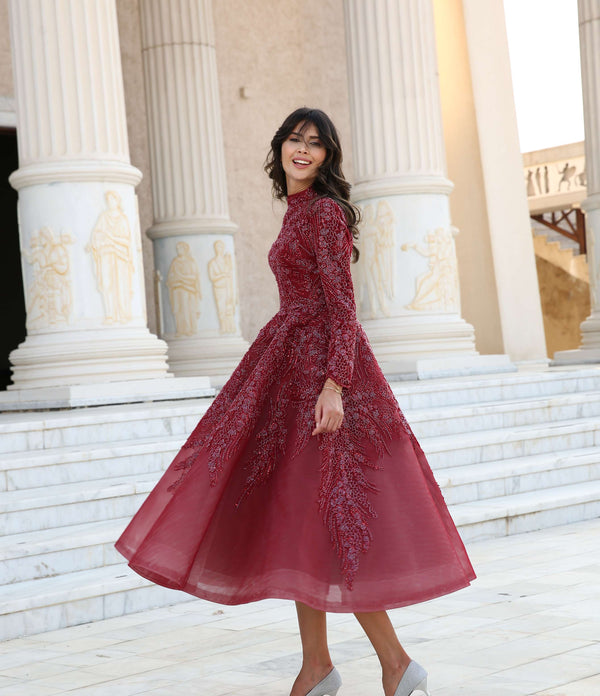 Dantel İşlemeli Tesettür Abiye