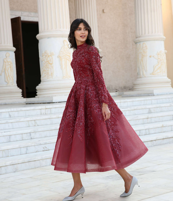 Dantel İşlemeli Tesettür Abiye