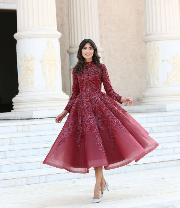 Dantel İşlemeli Tesettür Abiye