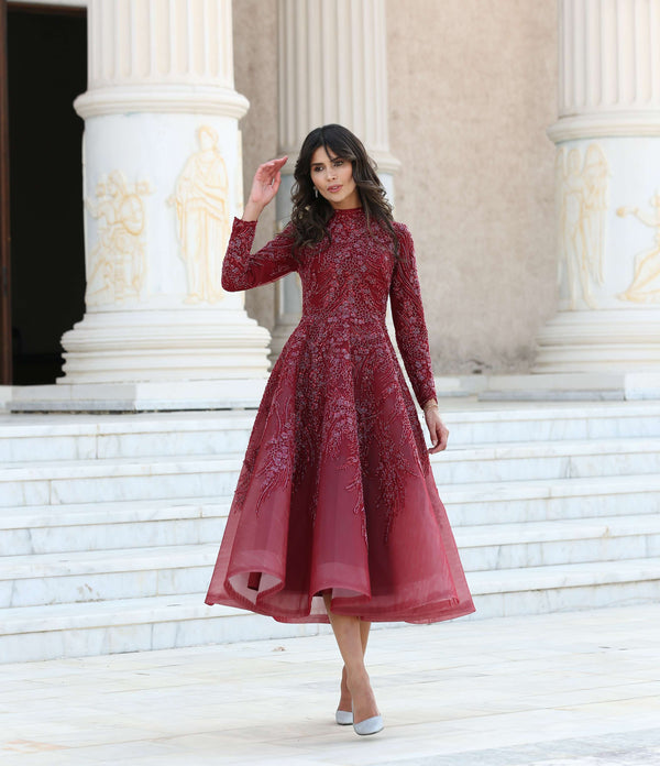 Dantel İşlemeli Tesettür Abiye