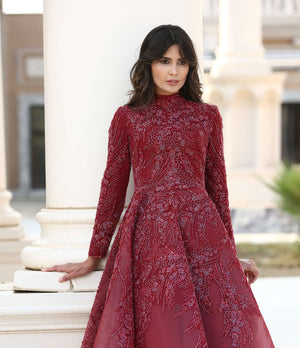 Dantel İşlemeli Tesettür Abiye