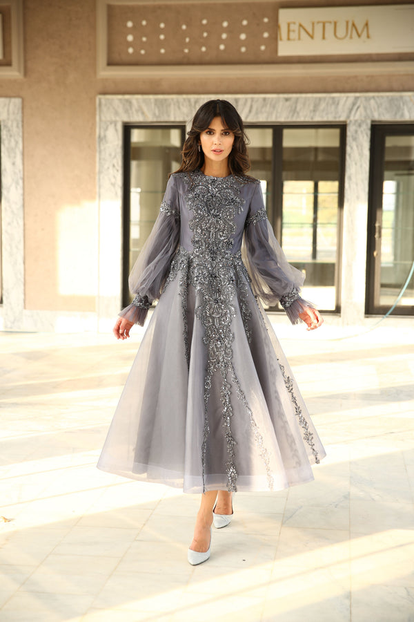 Embroidered Evening Dress