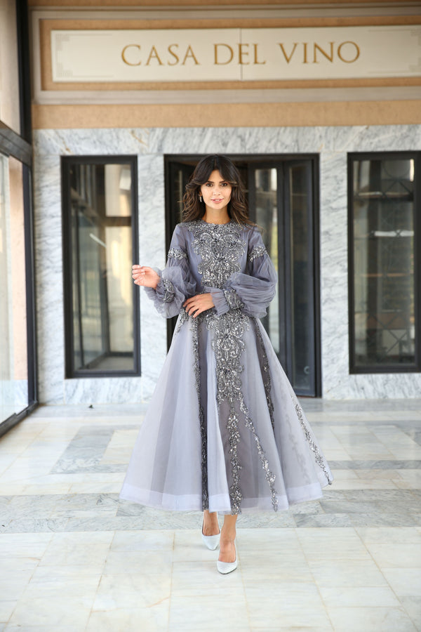 Embroidered Evening Dress