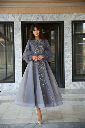 Embroidered Evening Dress
