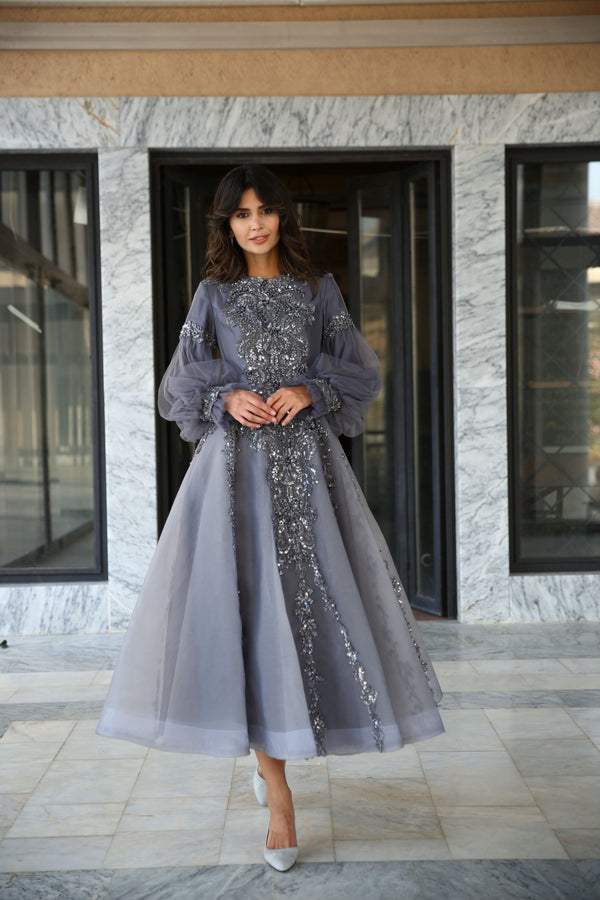 Embroidered Evening Dress