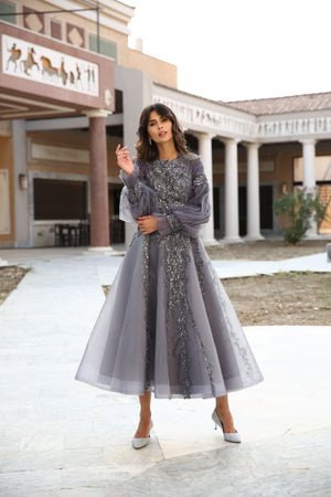 Embroidered Evening Dress