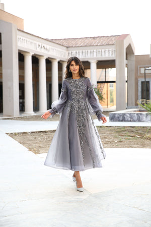 Embroidered Evening Dress