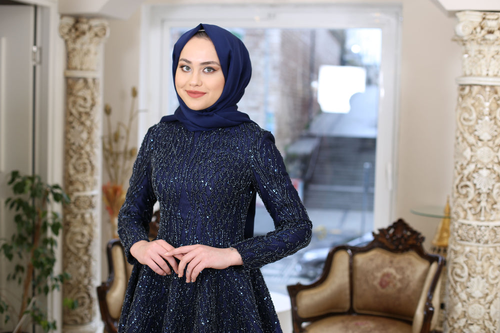 A-Line Lace Evening Gown