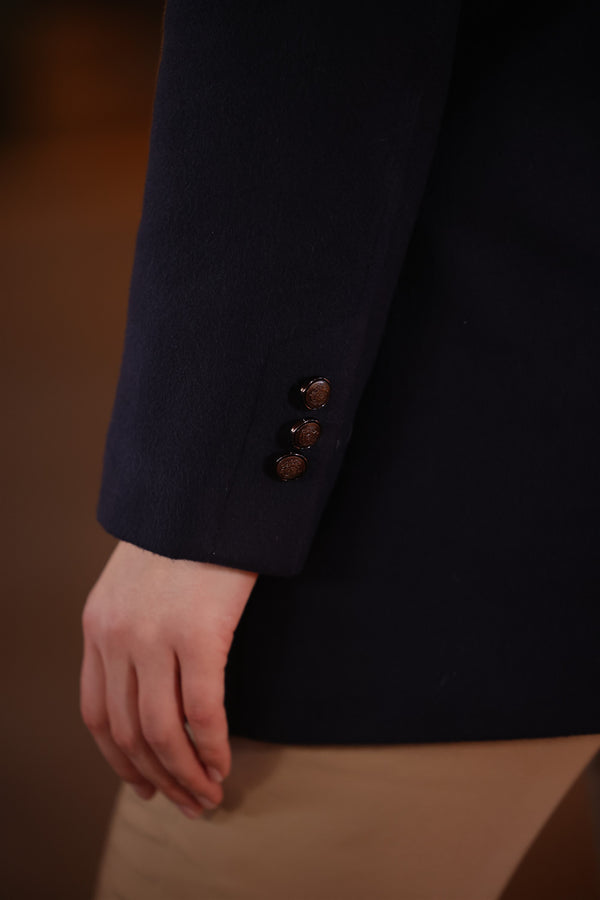 Navy Blue Cashmere Blazer