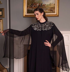 Abaya with Tulle Details