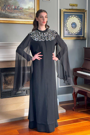 Abaya with Tulle Details