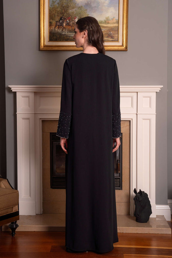 Abaya with Shiny Bead Embroidery