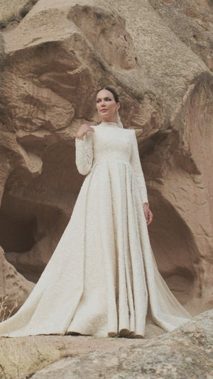 A-Line Modest Wedding Dress