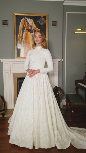 A-line Modest Wedding Dress