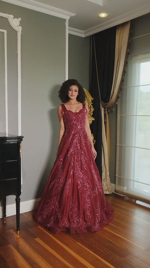 Burgundy Engagement Dress