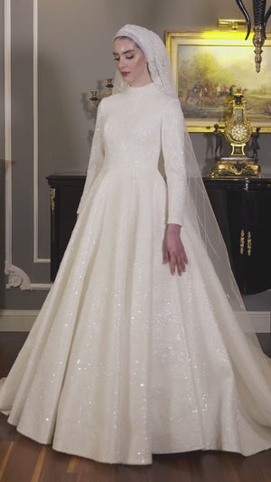 A-line Modest Wedding Dress