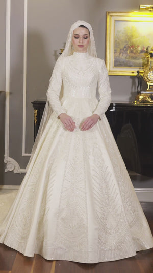 A-line Modest Wedding Dress