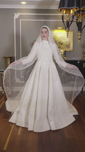 A-line Modest Wedding Dress